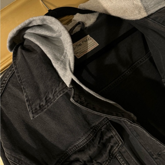 Free People Oversized Hooded Denim Jacket - Picture 9 of 14